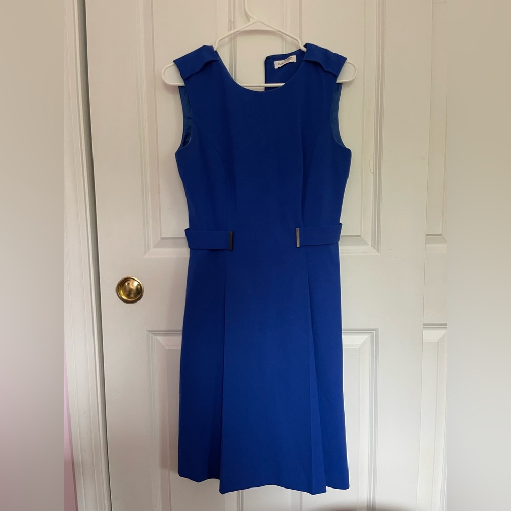 Calvin Klein Royal Blue Sleeveless Fit & Flare Dress Size 4